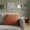 Basket Knit Auburn Cushion Cover 16X16  Inches
