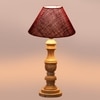 Devansh Maroon Jute Table Lamp With G Wood Natural Base (10X18 Inches)-36