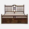 Nilaya Sheesham Wood Queen Size Bed in Provincial Teak Finish with Box Storage