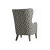 Carolina Printed Infinity Grid Fabric Wing Chair in Green Colour