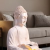 Lotus Buddha Brown Fiber Glass Indoor Water Fountain