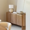 Adonis Solid Mango Wood Sideboard with 3 Door in White Wash Finish