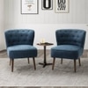 Azal Accent Chair in Navy Blue Colour Set 2 Solid Wood Accent Chair in Navy Blue Colour