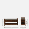 Kongsberg Solid Wood Shoe Rack with Seating in Walnut Brown finish