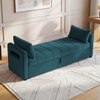 Jedlo Velvet 2 Seater Ottoman Bench with Storage  in T Blue  Color