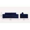 Skult 3 Pull Out Sofa Cum Bed In Navy Blue Colour