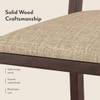 Caprica Solid Wood Dining Chair Set Of 2 In Mango Walnut Finish With Sandshell Beige