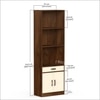 Seonn Engineered Wood Bookshelf with Drawer and 2 Doors Cabinet in Brown Maple & Beige