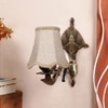 Devansh Gold Antique Wall Mounted Lamp With Beige Jute Shade