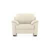 Farina 1 Seater Premium Italian Leather Sofa In Creme Fraiche