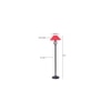 Orion Red Fabric Floor Lamp with Black Iron Base