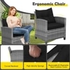Carry Bird Wicker Patio Furniture Outdoor Balcony Chairs In Grey And Black Colour