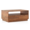 Zephyr Storage Coffee Table in Amber Walnut Finish