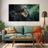 The Castle Decor Krishna Ji Wall Painting Wooden Framed 27x48 Inch (Style 15)