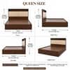 AIAN Darby Queen Size Hydraulic Storage Bed in Walnut Colour