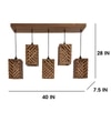Oblique 5 Series Brown Solid Wood Cluster Hanging Light