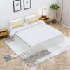 Hexa Engineered Wood Modern King Bed With Headboard With Storage In Frosty White