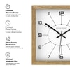Spaces Unhooked Square Wooden Wall Clock, Natural Wood Frame, White Dial and Minimal Numeric Markers
