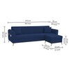Daraco Velvet L shape 5 Seater Sofa in Navy Blue Color
