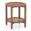 Tora Solid Wood and Cane with Glass Side Table In Amber Walnut Finish