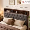 AIAN Cecil King Size Storage Bed with Drawers Walnut