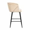 Doe Buck Velvet Counter Height Bar Stool in Beige Colour