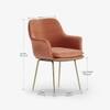 Archi Stainless Steel Dining Chair with Armrest in Gold Finish