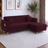Daraco Velvet L shape 4 Seater Sofa in red wine color