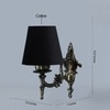 Devansh Metal Electric Wall Light in Antique Gold Colour with Black Shade Count of 1 Light
