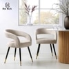 Bentlee Metal Accent Chair in Beige Colour
