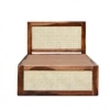 Karen Solid Wood Single  Size Upholstered Bed Without Storage (Rustic Finish)