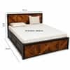 Group Solid Wood Bed with Storage in Natural & Walnut