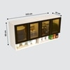 Aluminium Black Profile 4 Tinted Glass Handless Shutter  In Highland Pine Finish