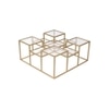 Valentino Clear Glass Bunching Coffee Table In Dark Gold Finish