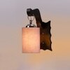 Devansh Solid Wood Electric Wall Light in Brown Colour with Grey Shade Count of 1 Light