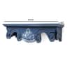 GrayBlue Colour Solid Wood Handcarved Shila Floating Wall Shelf with block printing by DisooFashions