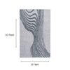 Handmade Wool Silk Area Rug Modern Wave Grey 8 x 10 Feet Carpet