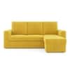 Kowloon Sectional Sofa Cum Bed With Storage In Alphonso Yellow Velvet Colour