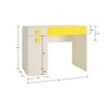 Kristina Kids Study Desk with Shuttered Cabinet and 2 Drawers in Light Wood Sunshine Yellow Colour