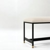 The Harper Long Metal Bench in White Finish