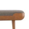 Nuvo Solid Wood Upholstered Bench In Amber Walnut Finish and Shitake Beige Colour