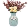 Beautiful White Floral with Green Pastel Ceramic Vase