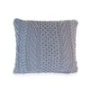Kennedy Blue Grey Cotton Knitted Decorative Cushion Cover 16 x 16 Inches