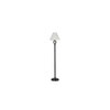Asher Off White Fabric Floor Lamp with Black Iron Base