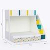Pattern Dreams Bunk Bed  6X5 (Drawers On Wheels) In White & Teal Colour