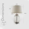 Secret Glass and Metal Table Lamp With White Cotton Shade