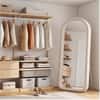 The Artment Unbreakable Beige Arch Puff Floor Mirror (160 x 60) cm