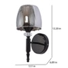 Eliante Modern Wall Lights Mild Steel & Glass Material Glossy Black & Smoky Finish
