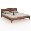 Owen Solid Wood Queen Size Non Storage Bed In Urban Teak Finish