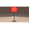 Red cotton with Metal Gold Table Lamp